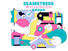 10 Seamstress Vector Illustration preview picture