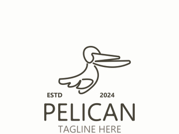 Pelican bird silhoutte vintage logo vector illustration template icon graphic design preview picture