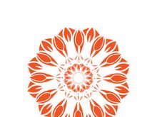 Traditional Asian colorful floral pattern Stained glass mosaic logo tile design inspiration