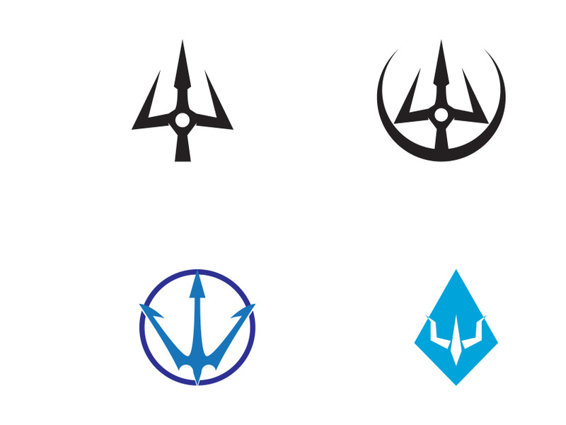Vector trident logo design template.
