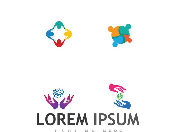 Creative people community group logo design.