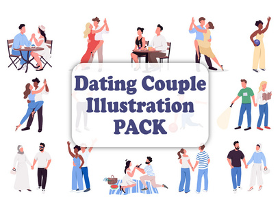 Dating couple illustration bundle