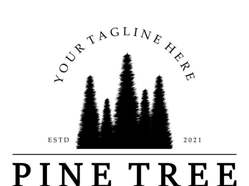 simple pine or fir tree logo,evergreen.for pine forest,adventurers,camping,nature,badges and business.vector