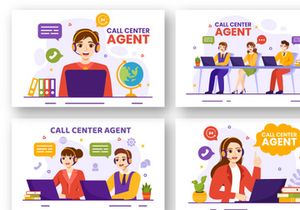 12 Call Center Agent Illustration
