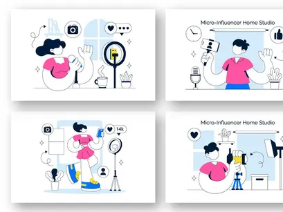 10 Micro Influencer Home Studio Illustration