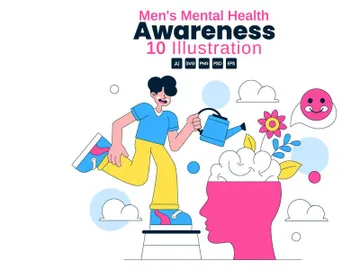 10 Men's Mental Health Awareness Illustration preview picture