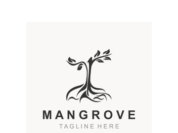 Mangrove tree logo nature design Abstract Minimalist Sign Symbol Environment template preview picture