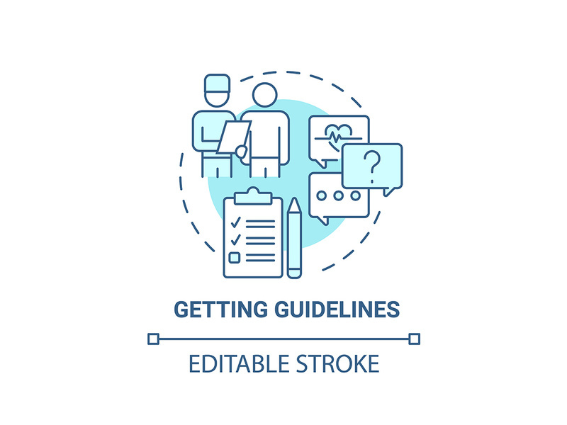 Getting guidelines blue concept icon