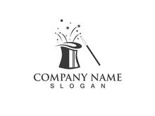 magic hat logo vector icon