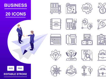 Business And Finance Icon Set For Your Project