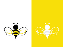 Bee logo vector icon illustration design
