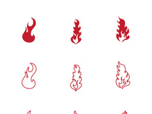 Fire flame logo vector illustration desig