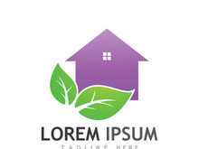 Natural green leaf logo.