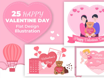 25 Happy Valentine's Day Flat Design Illustration preview picture