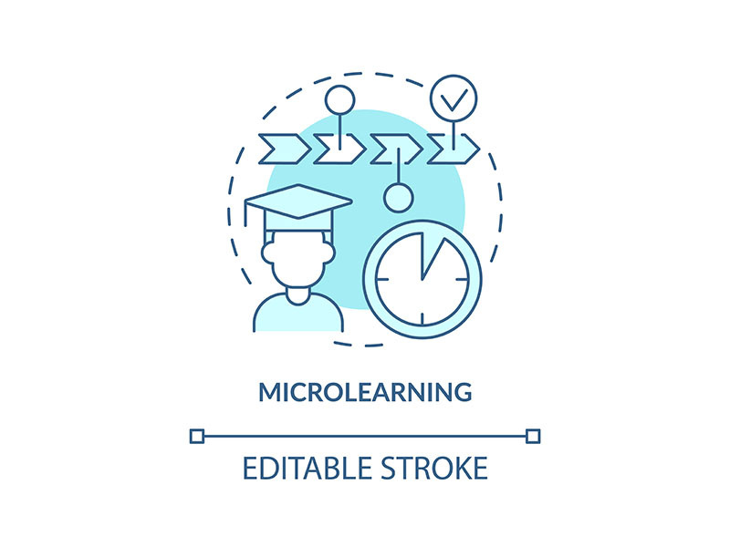 Microlearning turquoise concept icon