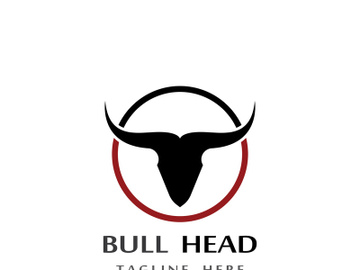 Retro vintage bull head horns logo. preview picture