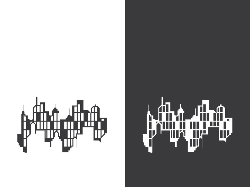 Modern city skyline icon silhouette vector illustration design