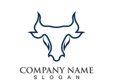 Bull head logo vector icon design illustration