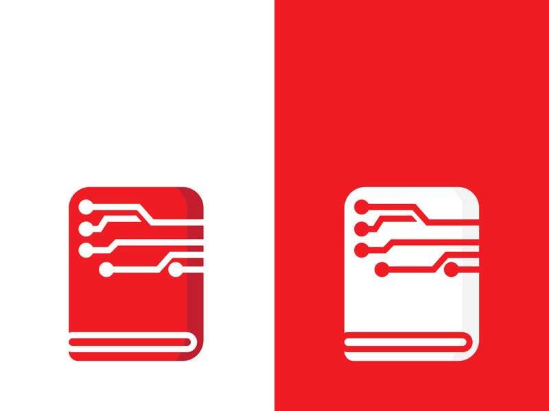 Digital book logo technology vector icon design