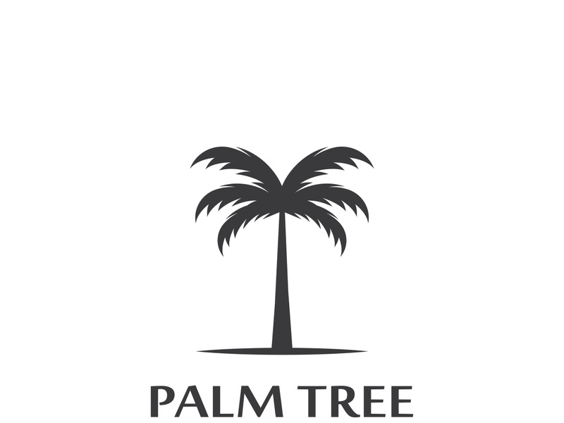 Summer palm tree logo design.