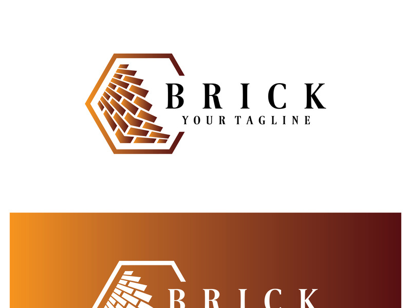 creative brick logo designs for buildings, architectural buildings, civil engineering, building materials shops