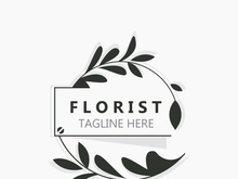 Florist logo beautiful floral leaf and flower vector art, icon graphic decoration business wedding template
