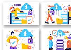13 Digital Cloud Security Illustration