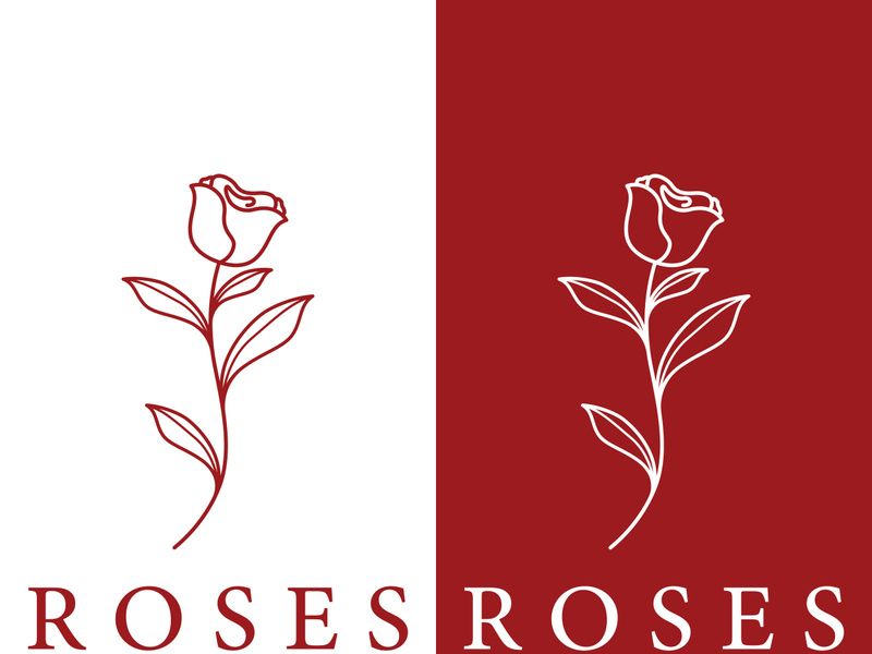 Creative rose flower logo design