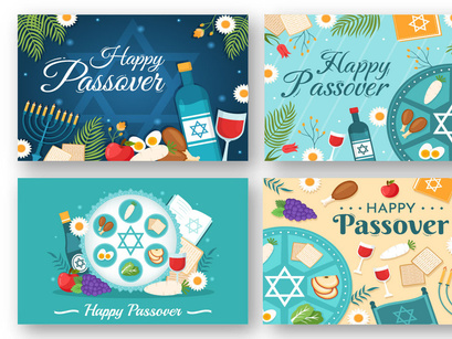 16 Happy Passover Jewish Holiday Illustration by denayuneep ~ EpicPxls