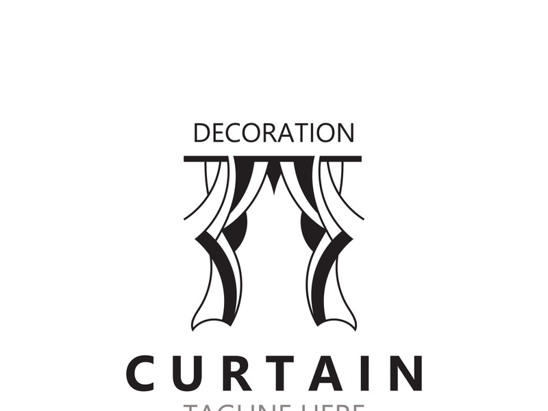 Curtain logo decoration style minimalist elegant vector design illustration