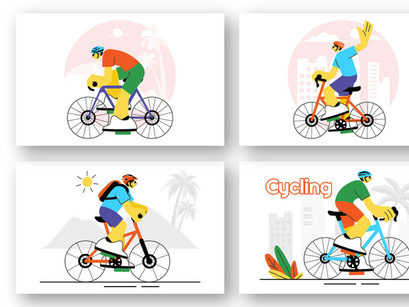 9 Outdoor Cycling Illustration