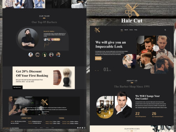 Haircut UI Template - UI Adobe XD preview picture