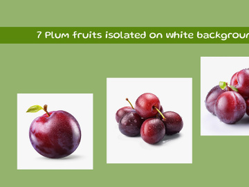 Plum fruits isolated on white background preview picture
