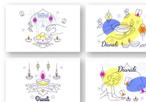 8 Diwali Vector Illustration