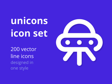 Unicons Icon Set!  200 Vector line icons. preview picture