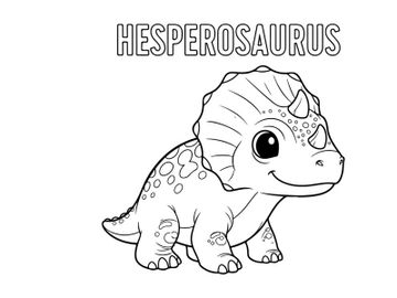 Cute Hesperosaurus Dinosaur Vector Illustration Flat Design preview picture