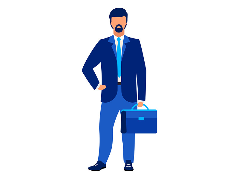 Businessman, office worker flat vector illustration