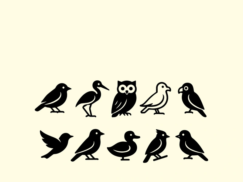 10 Birds vector icon