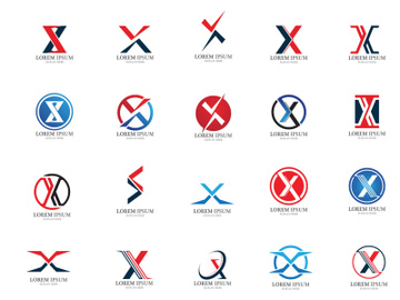 X letter initial logo business company name preview picture