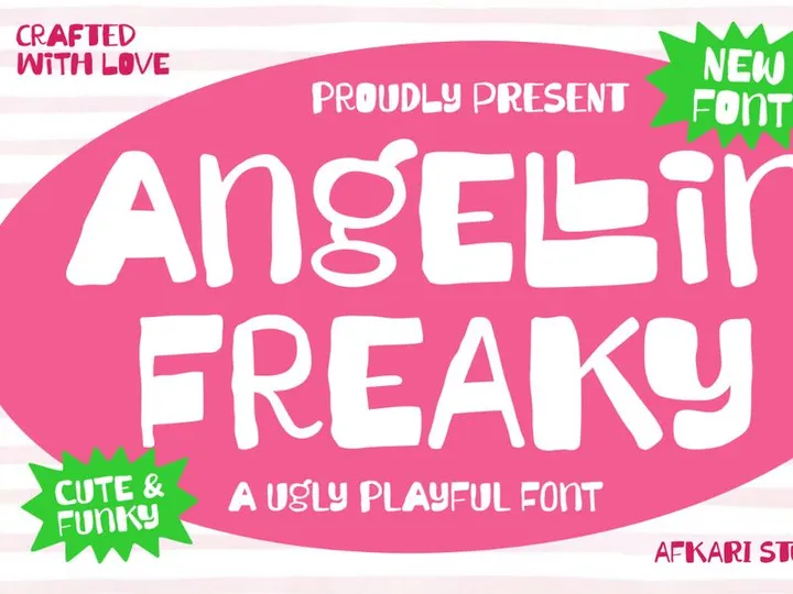 Angellin Freaky - A Ugly Playful Font