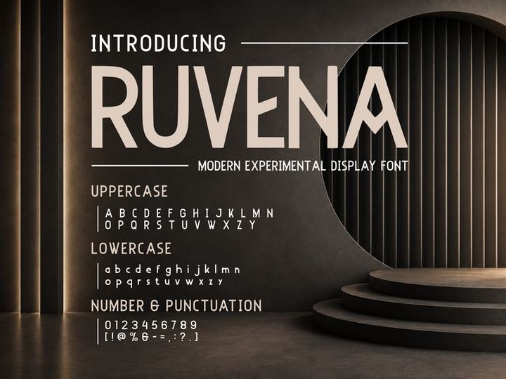RUVENA – Modern Experimental Display Font