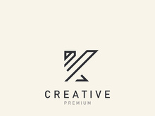 Initial K Letter Logo Modern minimalist design alphabet template