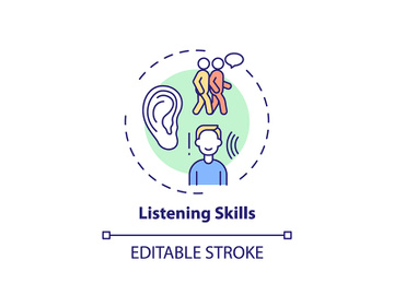 Listening skills concept icon preview picture