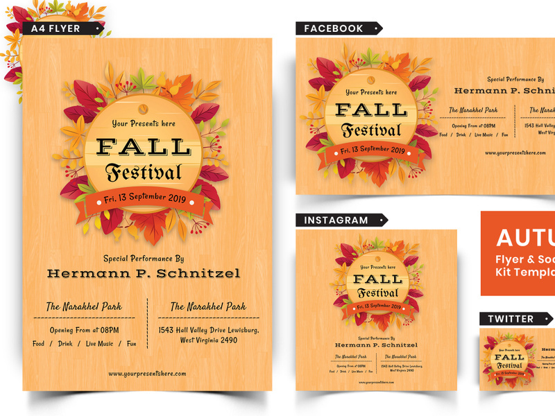 Autumn Festival Flyer Social Media Pack 07 By 3djagan Epicpxls