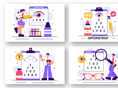 10 Professional Optometrist Illustration