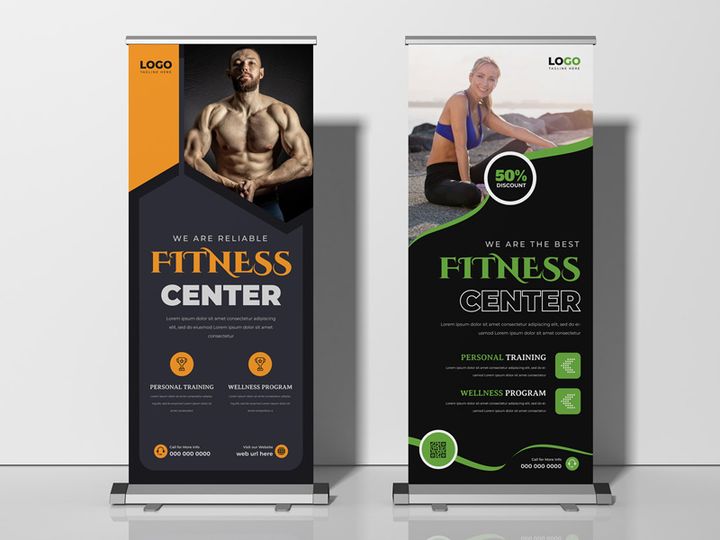 Fitness Gym Roll Up Banner Template Ver-2