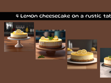 Lemon cheesecake on a rustic table preview picture