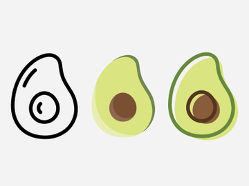 Avocado fruit logo template, healthy food symbols preview picture