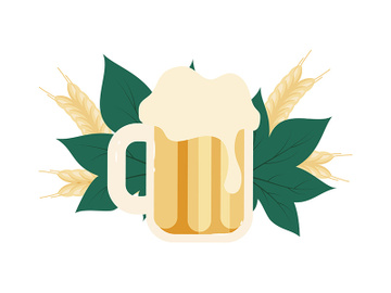 Large beer glass from Munich brewery flat concept vector illustration preview picture