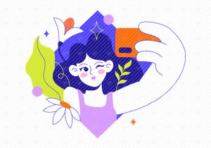 4 Selfie Vector Illustration
